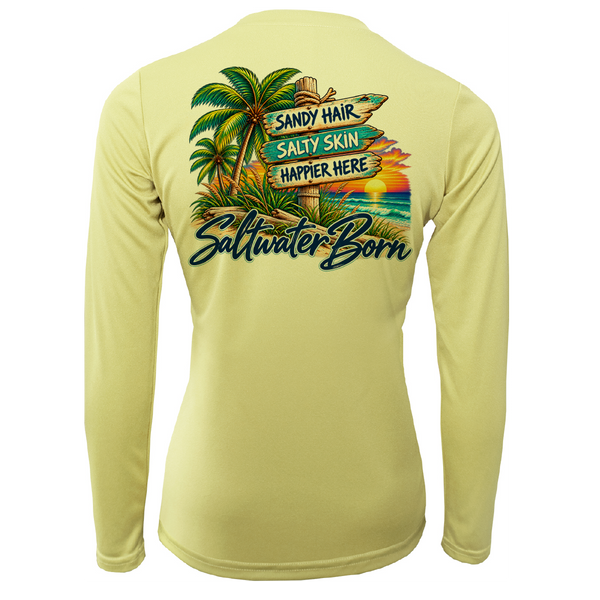 Saltwater Born Salty Sunset Women's Long Sleeve UPF 50+ Dry-Fit Shirt