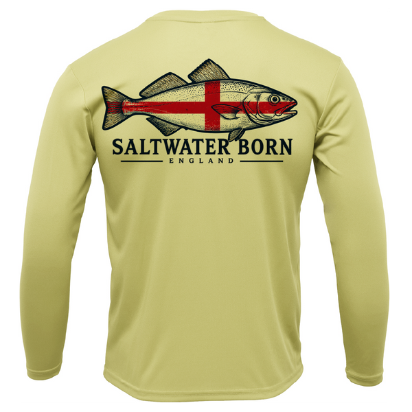 Saltwater Born England Cod Men's Long Sleeve UPF 50+ Dry-Fit Shirt