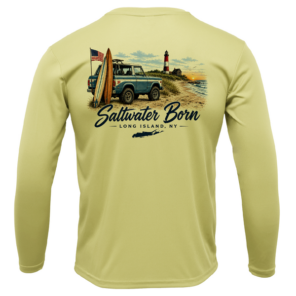 Long Island, NY Saltwater Born Beach Truck Men's Long Sleeve UPF 50+ Dry-Fit Shirt
