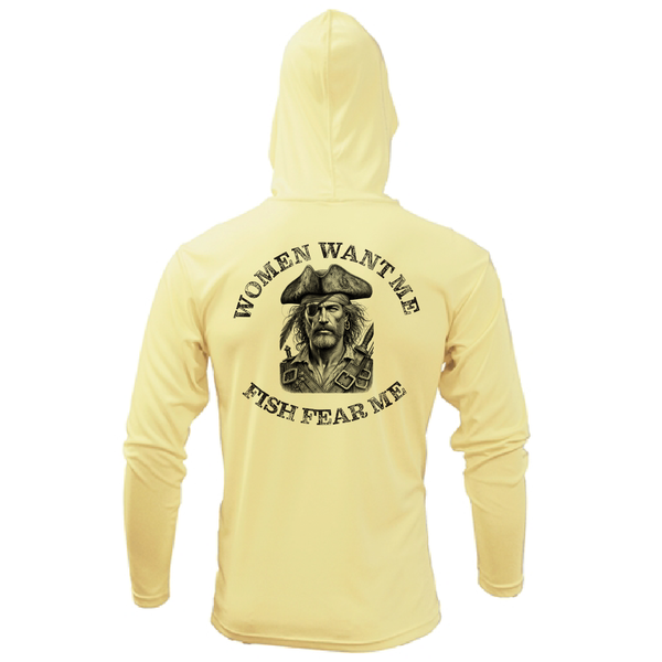 Saltwater Born "Women Want Me, Fish Fear Me" Men's Long Sleeve UPF 50+ Dry-Fit Hoodie