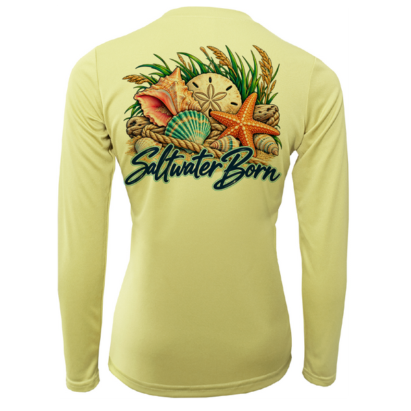 Saltwater Born Coastal Treasures Women's Long Sleeve UPF 50+ Dry-Fit Shirt