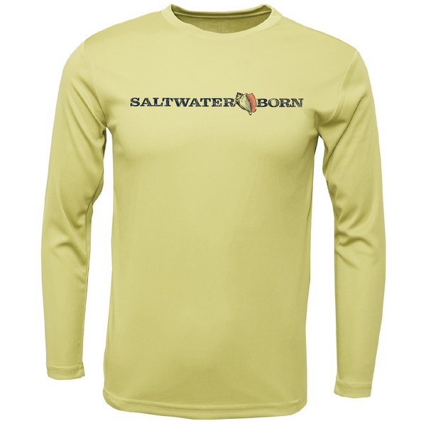 Saltwater Born Siesta Key, FL Wave Men's Long Sleeve UPF 50+ Dry-Fit Shirt