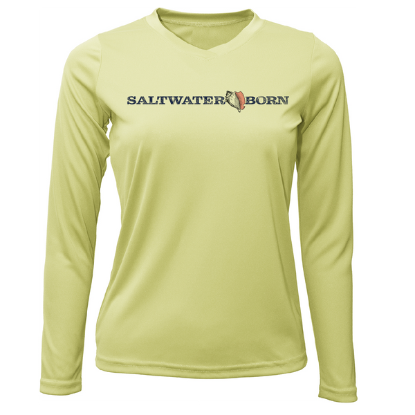Saltwater Born Black and Brown Labs Women's Long Sleeve UPF 50+ Dry-Fit Shirt
