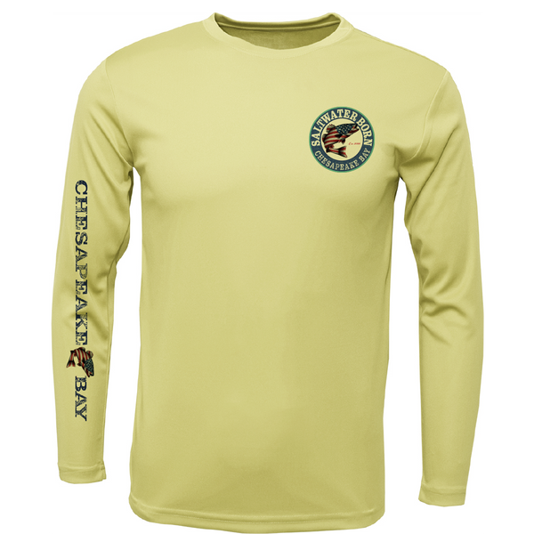 Chesapeake Bay USA Rockfish Men's Long Sleeve UPF 50+ Dry-Fit Shirt