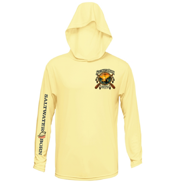 Indigenous People's Day Sunset Paddle Men's Long Sleeve UPF 50+ Dry-Fit Hoodie