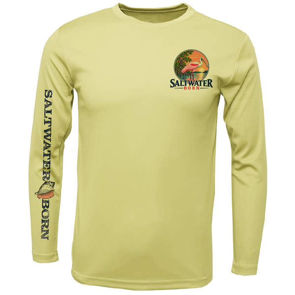 Roseate Spoonbill Men's Long Sleeve UPF 50+ Dry-Fit Shirt
