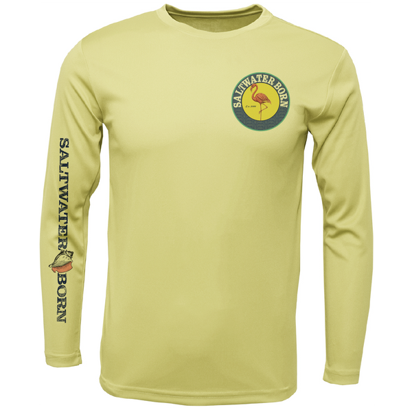 Saltwater Born Flamingo Men's Long Sleeve UPF 50+ Dry-Fit Shirt