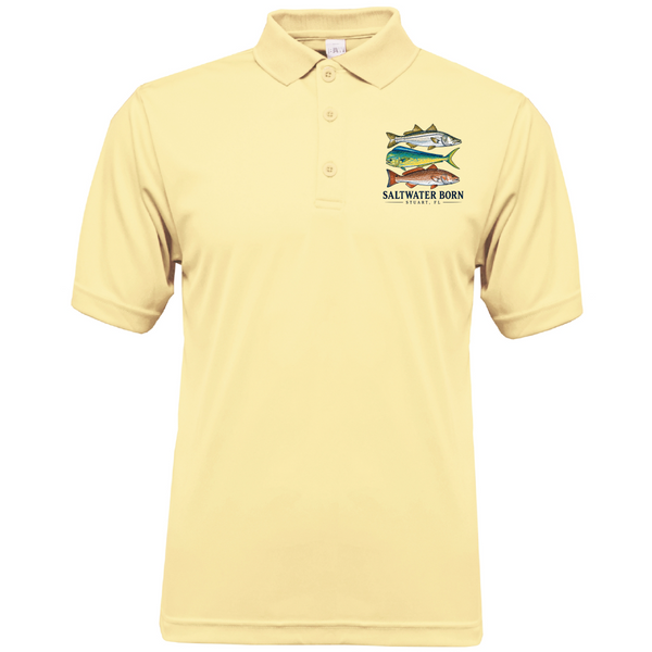 Stuart, FL Fishing Trio Men's Short Sleeve UPF 50+ Dry-Fit Polo