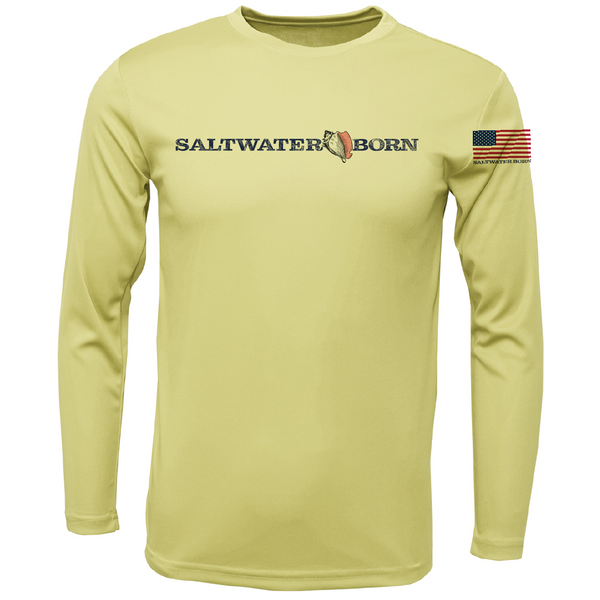 Hammerhead Outline Men's Long Sleeve UPF 50+ Dry-Fit Shirt