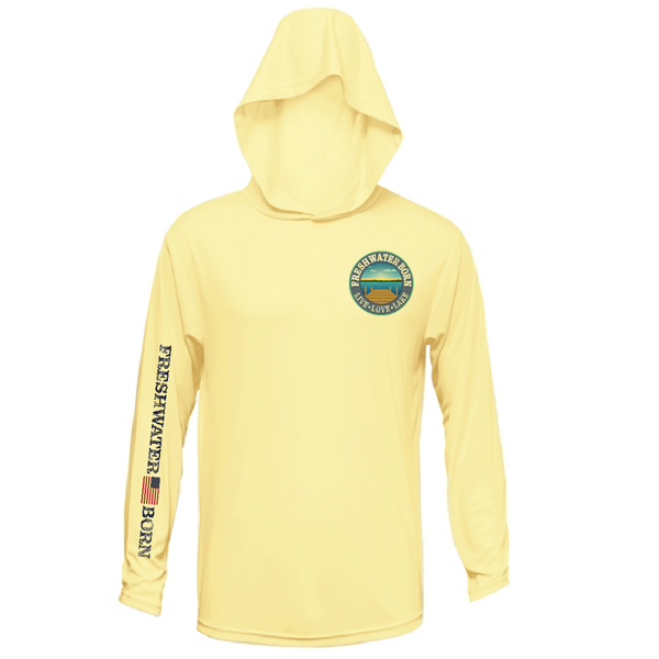 Freshwater Born Realistic Largemouth Bass Men's Long Sleeve UPF 50+ Dry-Fit Hoodie