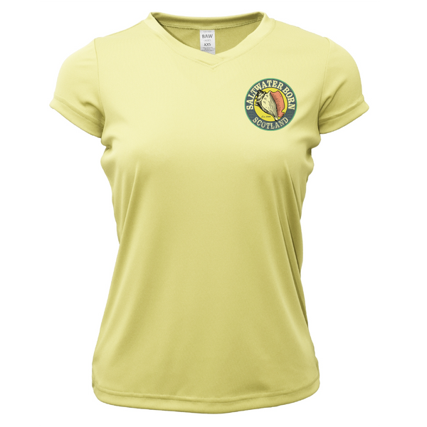 Saltwater Born Scottish Highlands Crossing Women's Short Sleeve UPF 50+ Dry-Fit Shirt