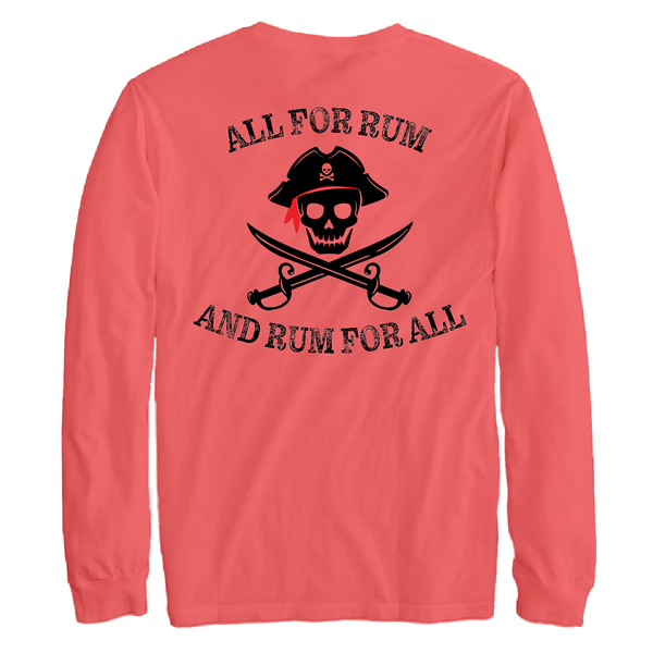 New York Freshwater Born All For Rum and Rum For All Men's Cotton Long  Sleeve Shirt