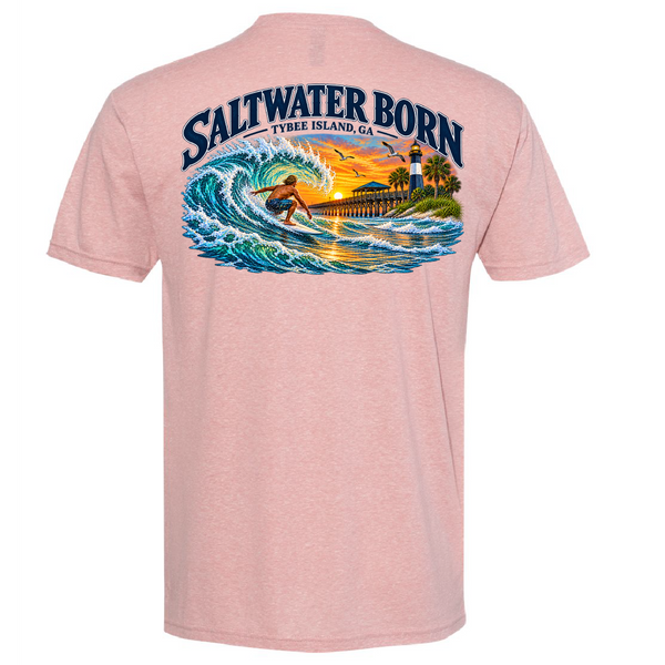 Tybee Island, GA Chasing Waves Men's Soft Tee