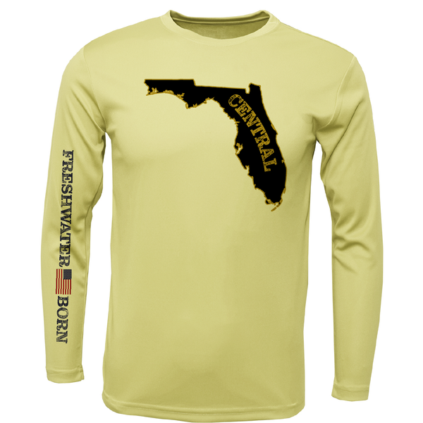 UCF Black and Gold Freshwater Born Men's Long Sleeve UPF 50+ Dry-Fit Shirt