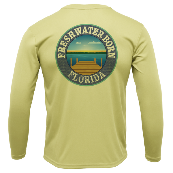 Camisa Dry-Fit de manga larga UPF50+ verde y dorada Freshwater Born