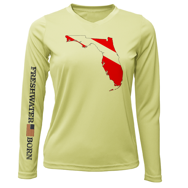 Florida Diver Freshwater Born Camisa de manga larga para mujer UPF 50+ Dry-Fit