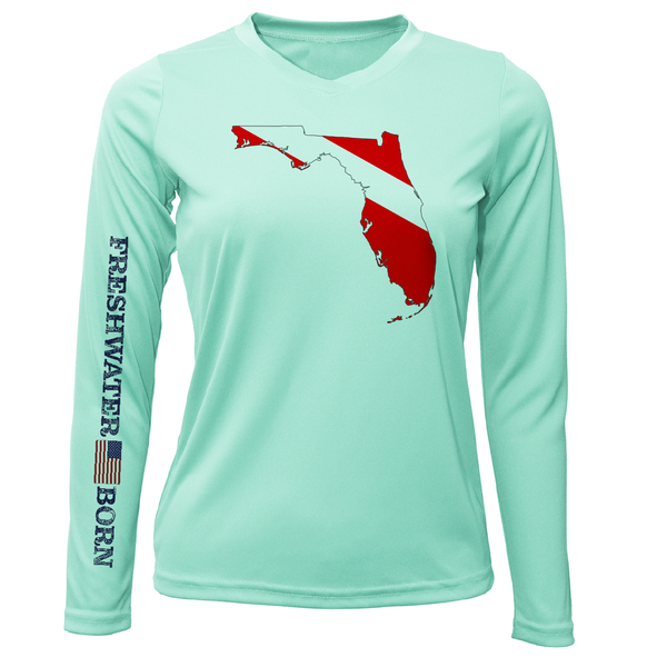 Florida Diver Freshwater Born Camisa de manga larga para mujer UPF 50+ Dry-Fit