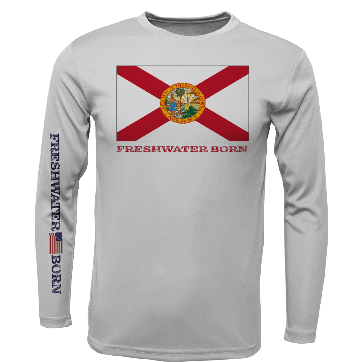 Florida Flag Freshwater Born Girl's Long Sleeve UPF 50+ Dry-Fit Shirt
