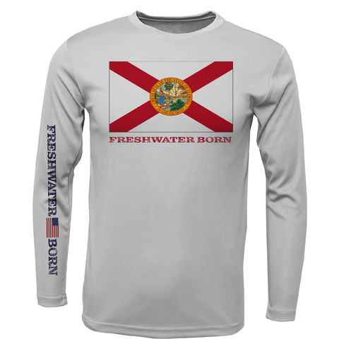 Florida Flag Freshwater Born Girl's Long Sleeve UPF 50+ Dry-Fit Shirt