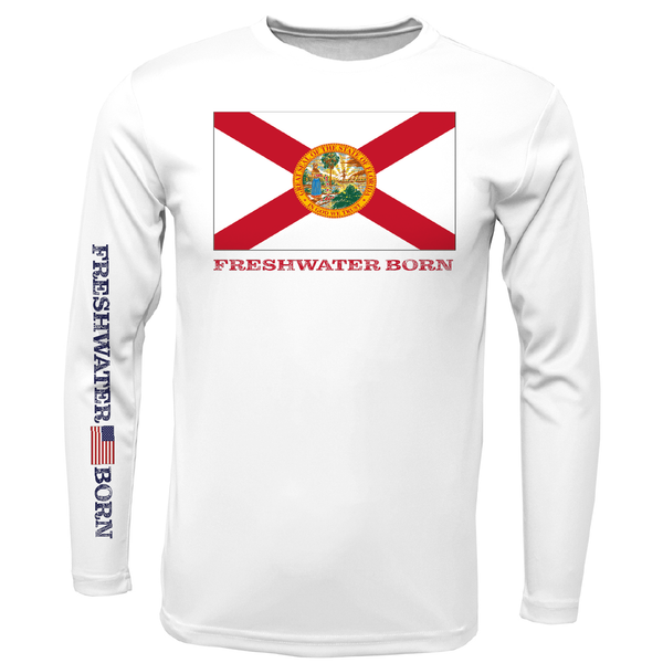 Florida Flag Freshwater Born Men's Long Sleeve UPF 50+ Dry-Fit Shirt