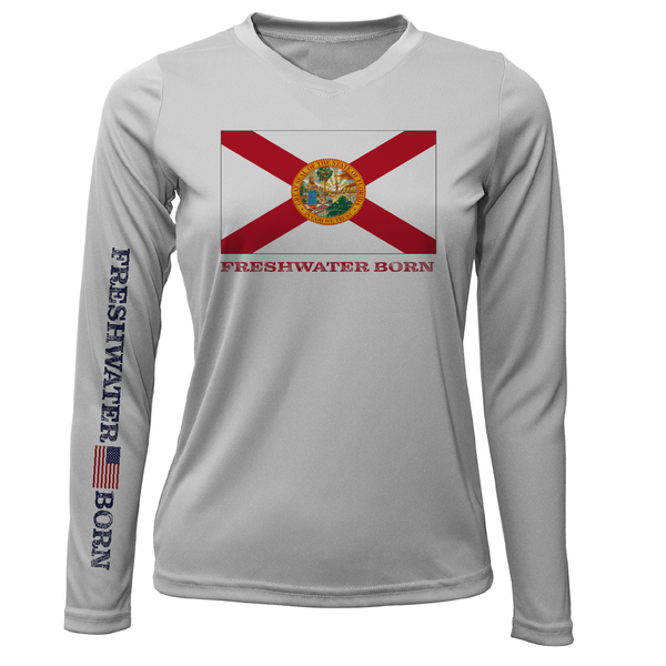 Camisa de manga larga para mujer con bandera de Florida, ajuste seco UPF 50+