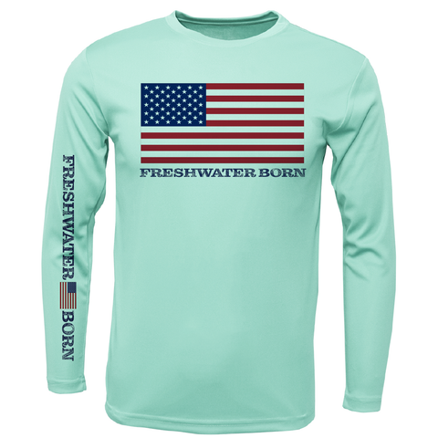 Michigan USA Freshwater Born Men's Long Sleeve UPF 50+ Dry-Fit Shirt