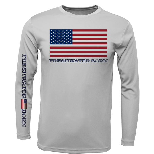 New York USA Freshwater Born Men's Long Sleeve UPF 50+ Dry-Fit Shirt