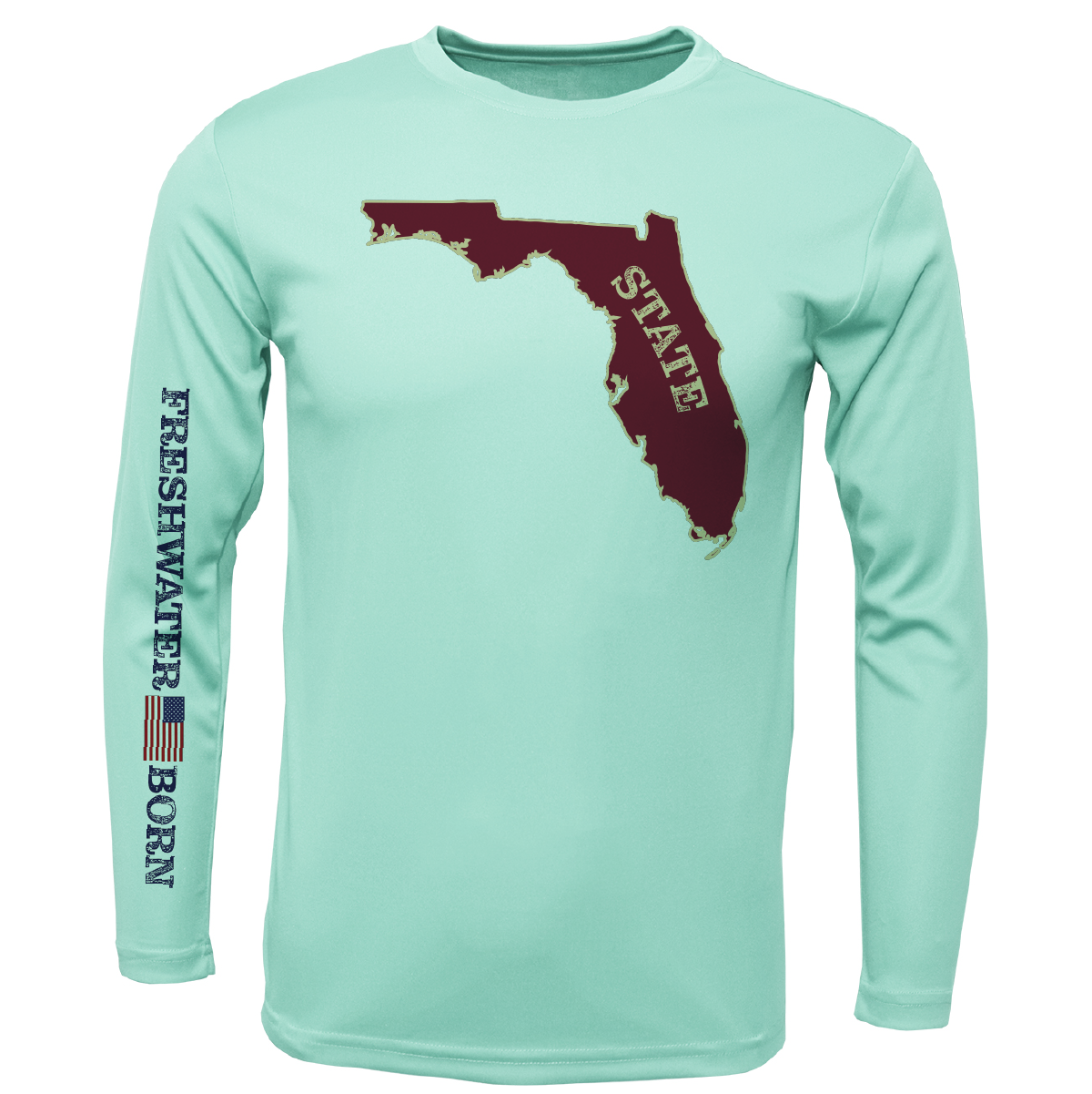 Garnet and Gold Freshwater Born Long Sleeve UPF 50+ Dry-Fit Shirt