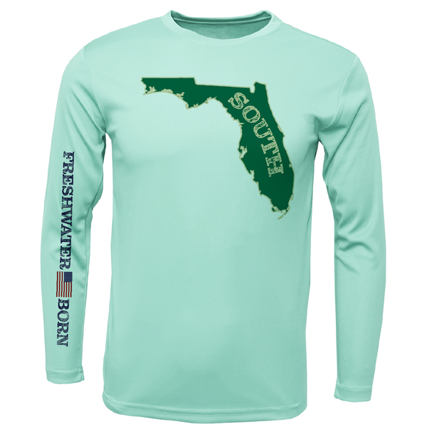 Green and Gold Freshwater Born Boy's Long Sleeve UPF 50+ Dry-Fit Shirt