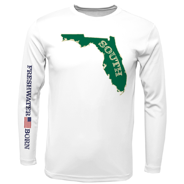 USF Green and Gold Freshwater Born Men's Long Sleeve UPF50+ Dry-Fit Shirt