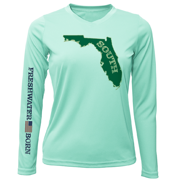 USF Green and Gold Freshwater Born Women's Long Sleeve UPF 50+ Dry-Fit Shirt