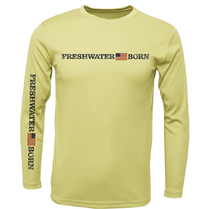 New York Freshwater Born Linear Logo Men's Long Sleeve UPF 50+ Dry