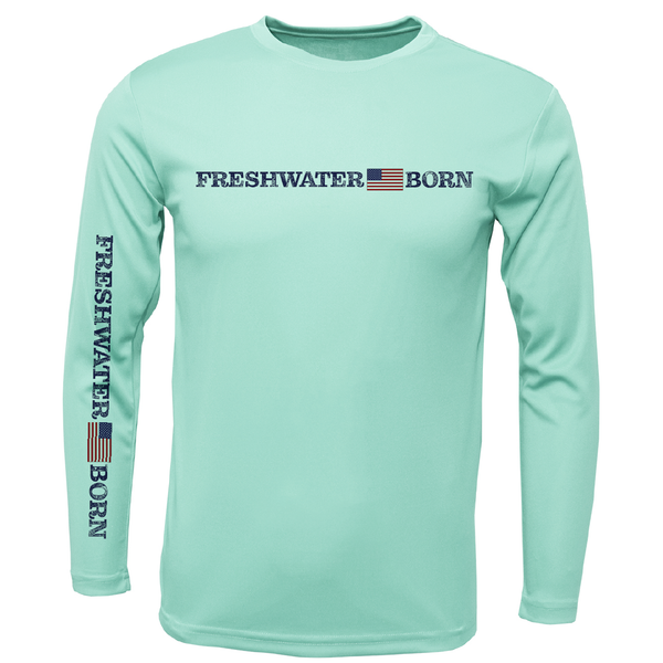 Florida Freshwater Born Linear Logo Camisa de manga larga para niño UPF 50+ Dry-Fit