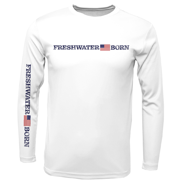 Michigan Freshwater Born Linear Logo Men's Long Sleeve UPF 50+ Dry-Fit Shirt