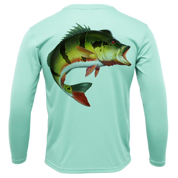 Florida Freshwater Born Peacock Bass Men's Long Sleeve UPF 50+ Dry-Fit Shirt