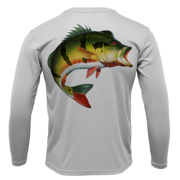 Florida Freshwater Born Peacock Bass Boy's Long Sleeve UPF 50+ Dry-Fit Shirt