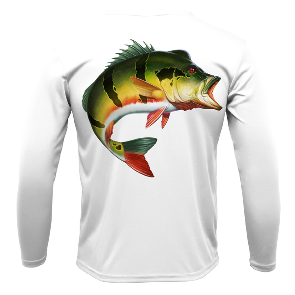Florida Freshwater Born Peacock Bass Boy's Long Sleeve UPF 50+ Dry-Fit Shirt