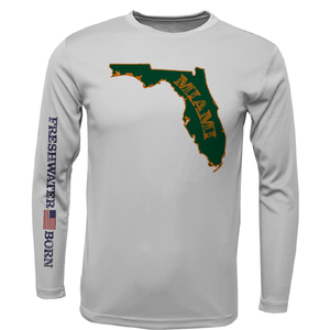 Miami Orange and Green Freshwater Born Long Sleeve UPF 50+ Dry-Fit Shirt