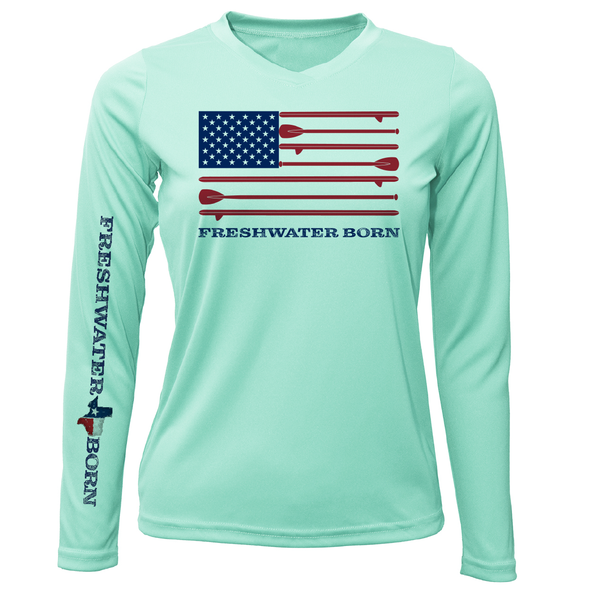 Texas Freshwater Born SUP Flag Long Sleeve UPF 50+ Dry-Fit Shirt