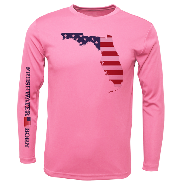 State of Florida USA Freshwater Born Girl's Long Sleeve UPF 50+ Dry-Fit Shirt