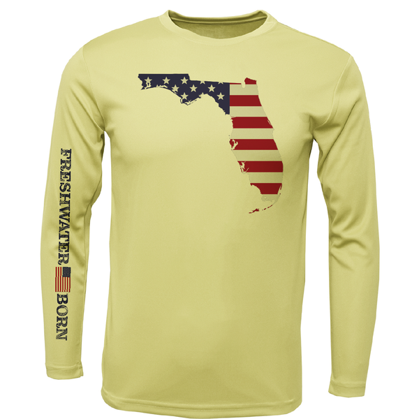 State of Florida USA Freshwater Born Men's Long Sleeve UPF 50+ Dry-Fit Shirt