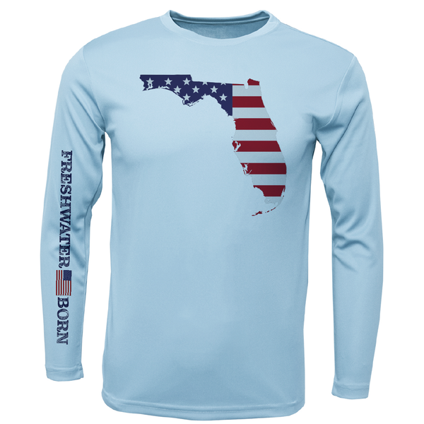 State of Florida USA Freshwater Born Boy's Long Sleeve UPF 50+ Dry-Fit Shirt