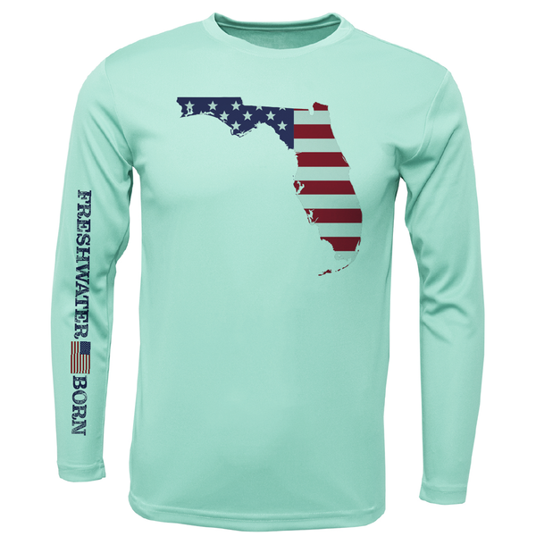 State of Florida USA Freshwater Born - Camisa de manga larga para niño UPF 50+ Dry-Fit