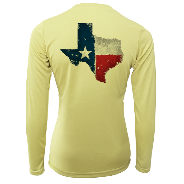 Camisa de manga larga para mujer con protección seca UPF 50+ del estado de Texas Freshwater Born