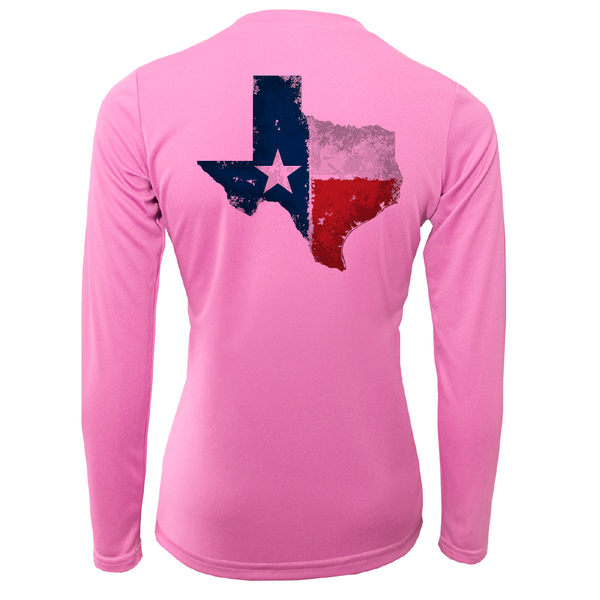 Camisa de manga larga para mujer con protección seca UPF 50+ del estado de Texas Freshwater Born