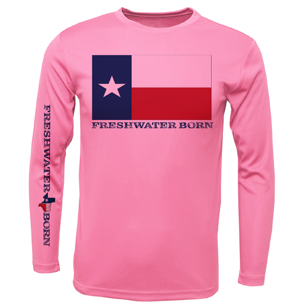 Camisa de manga larga para niña con bandera de Texas, ajuste seco, UPF 50+
