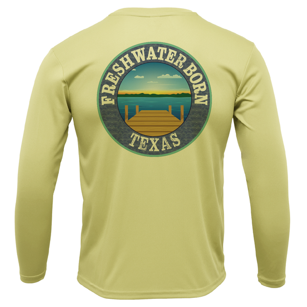 Texas Freshwater Born Linear Logo Camisa de manga larga para niño UPF 50+ Dry-Fit