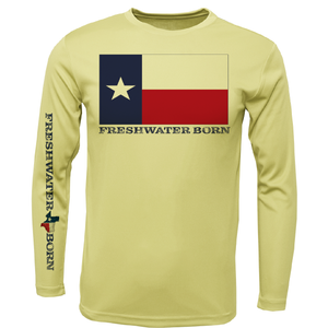 Camisa de manga larga para niña con bandera de Texas, ajuste seco, UPF 50+