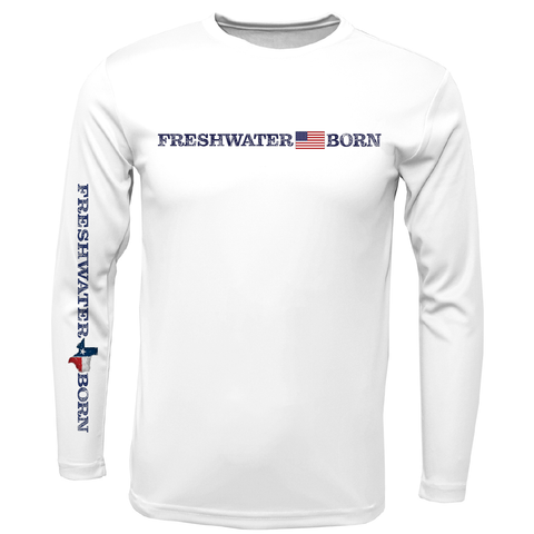 Camisa de manga larga con logo lineal y ajuste seco UPF 50+ de Texas Freshwater Born