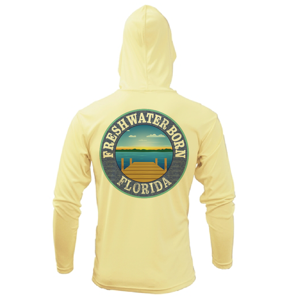 State of Florida USA Freshwater Born Men's Long Sleeve UPF 50+ Dry-Fit Hoodie
